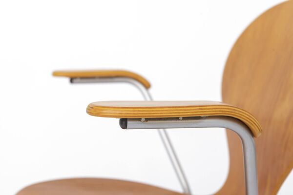 Chaise de bureau vintage en métal et contreplaqué, années 1980 – Chaise de bureau minimaliste