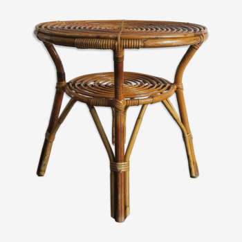 Table italienne en bambou rotin, années 1950