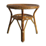 Rattan bamboo Italian table, 1950s