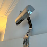 Vintage modernist wall lamp to tighten, chromed metal, Austria 1930