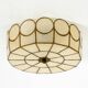 Beautiful round Mid-Century Modern ceiling or wall lamp made of Capiz