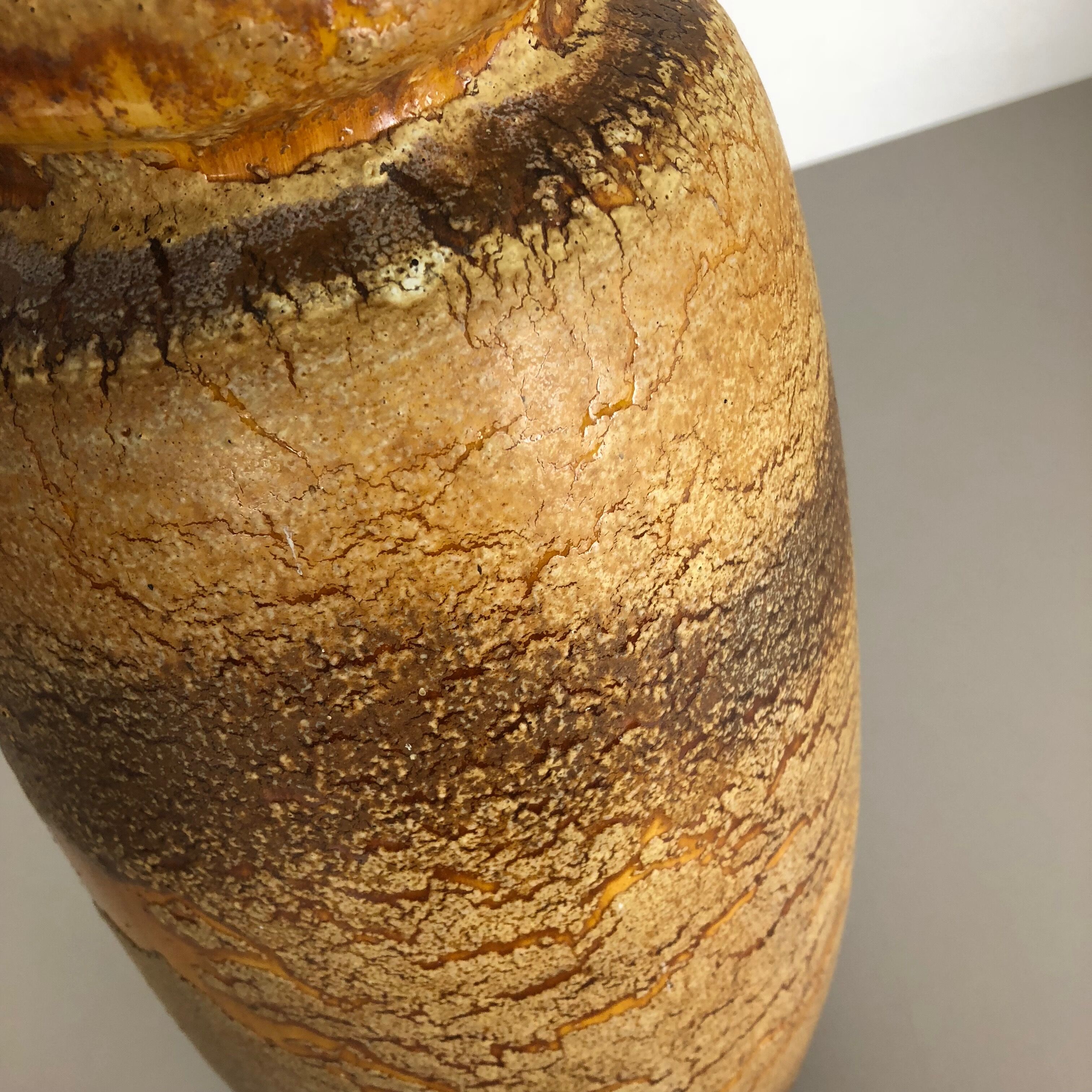 Pottery fat lava multi-color 284-47 floor vase made by Scheurich, 1970