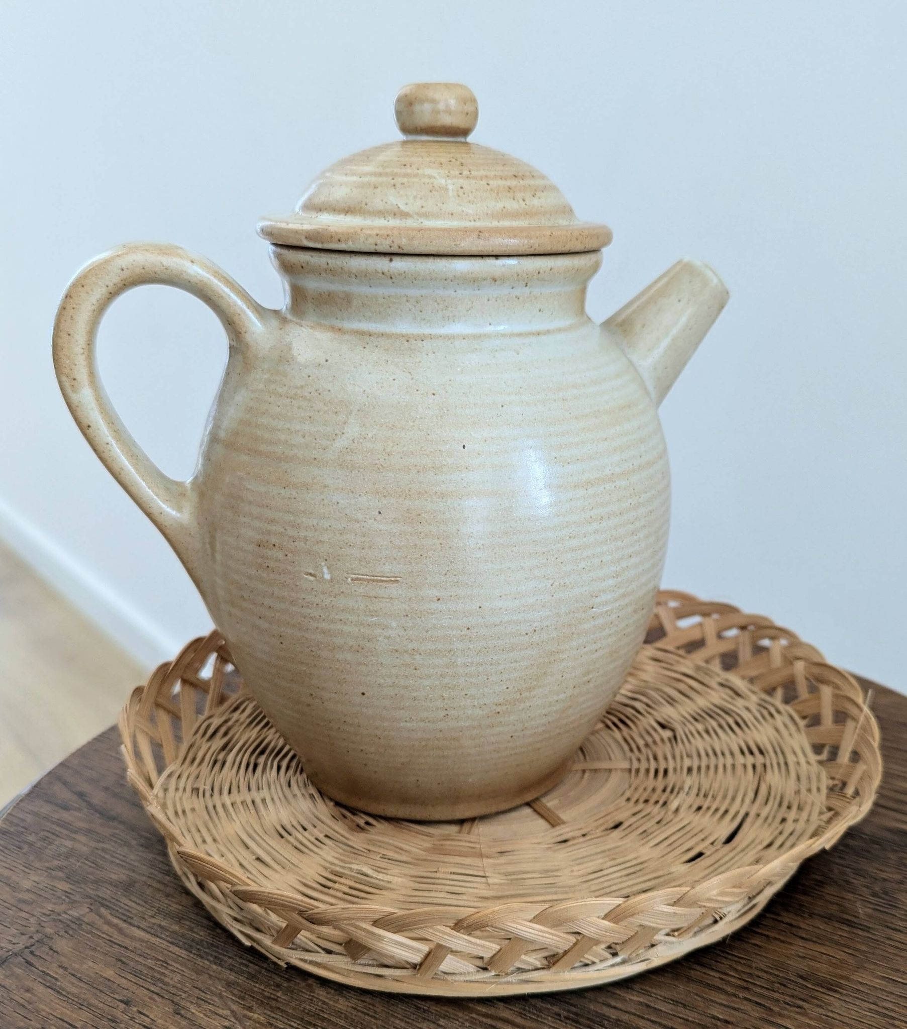 Natural stoneware coffee pot
