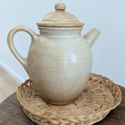 Natural stoneware coffee pot