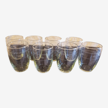 8 engraved water glasses