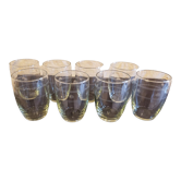 8 verres à eau gravés
