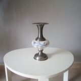 Vintage vase in tin and porcelain