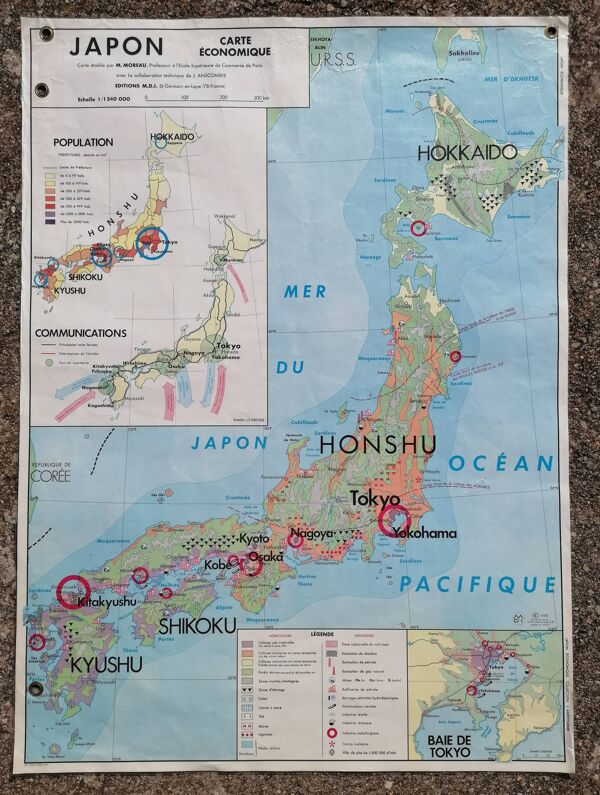 Ancienne carte mdi union indienne pakistan ceylan/japon economique