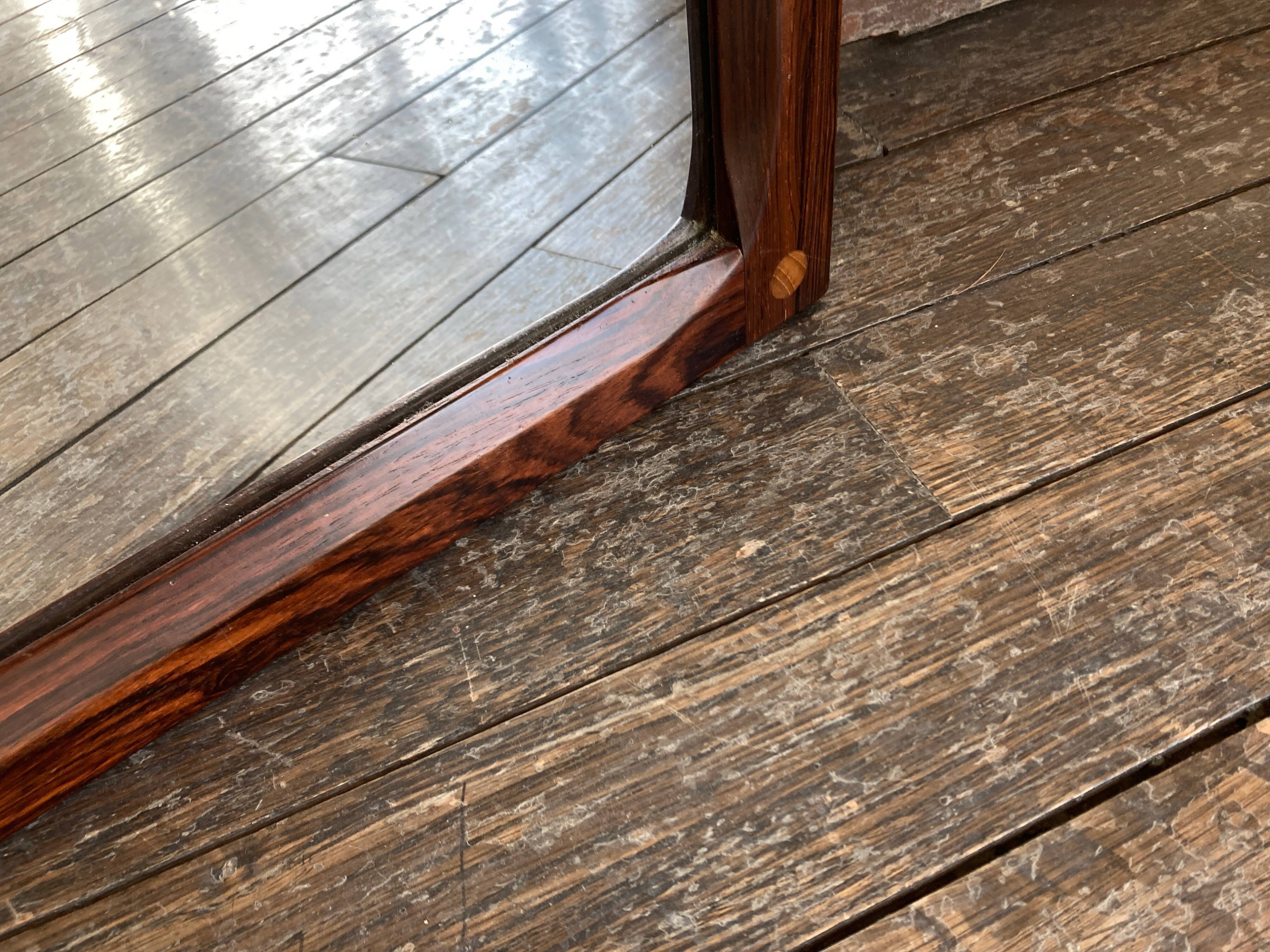 Scandinavian rosewood mirror Aksel Kjersgaard 166 for Möbel Odder 1960