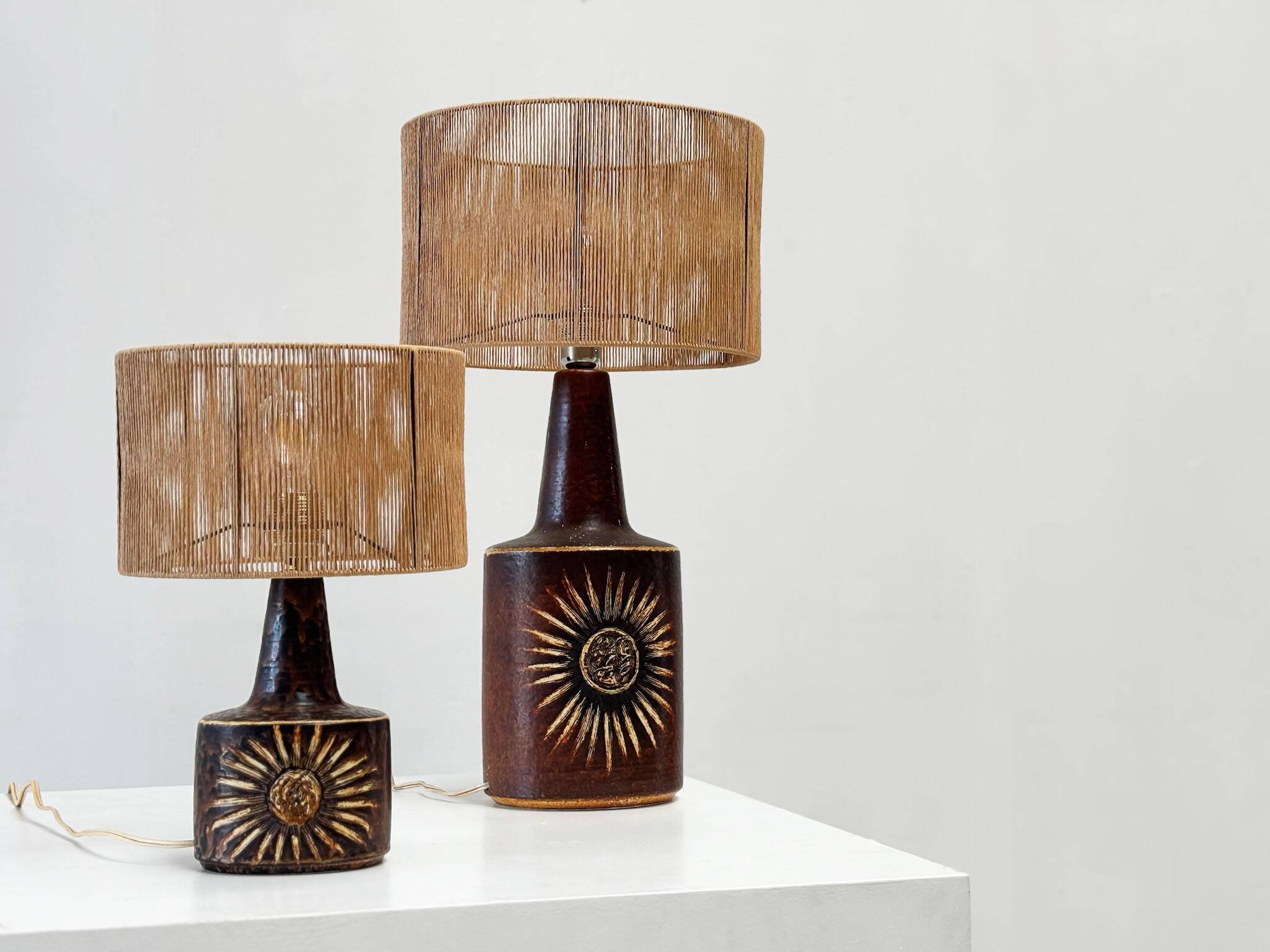 Pair of Sun serie table lamps by Søholm for Bornholm