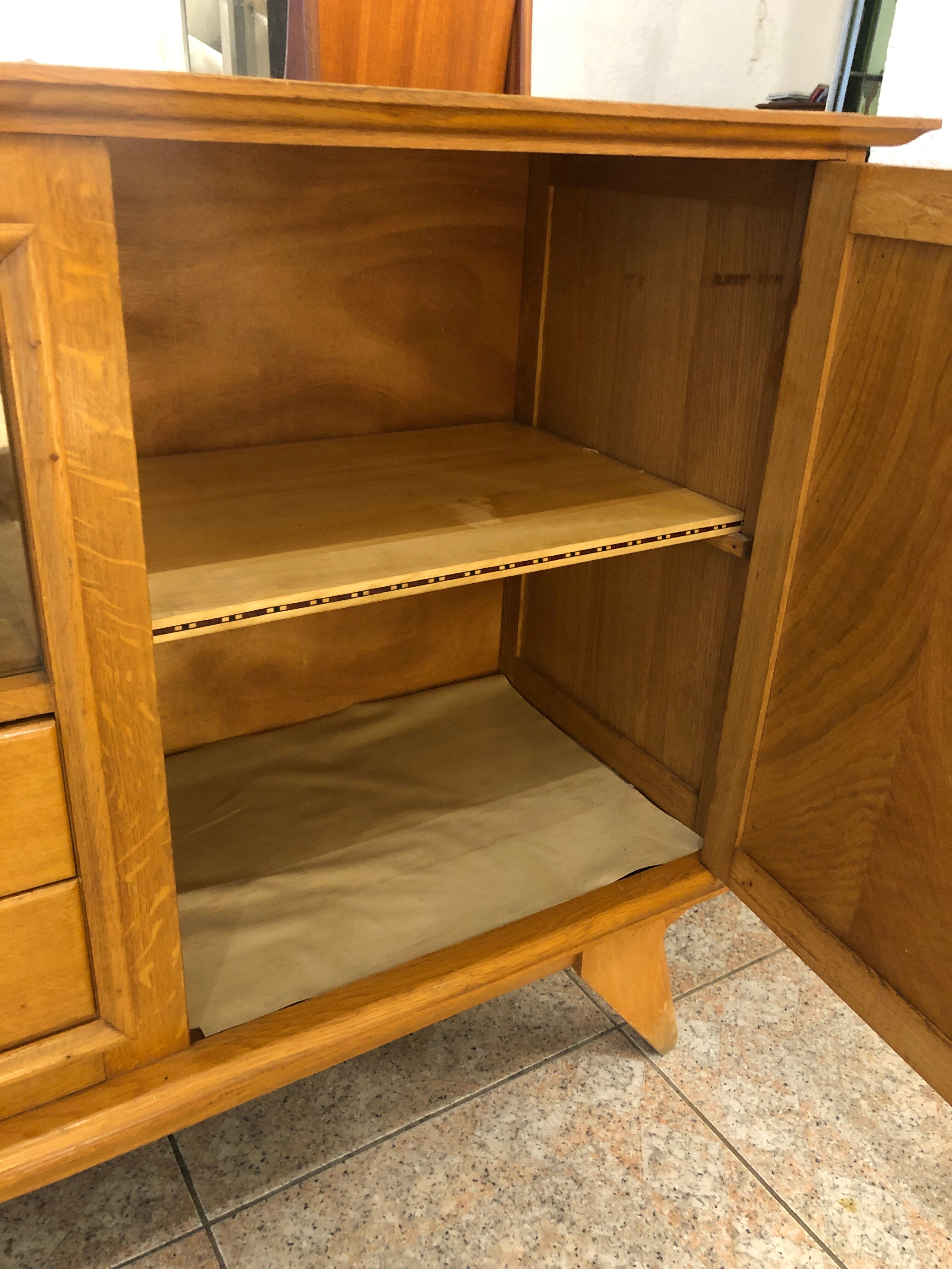 Oak buffet compass feet