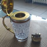 Table lighter 1950/1960 crystal and bronze