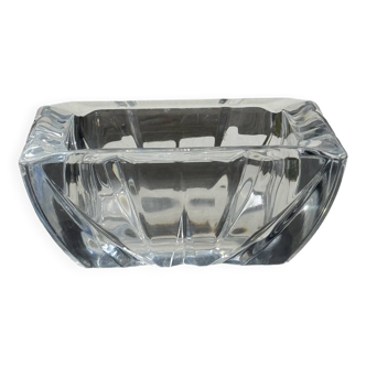 Large vintage square solid glass ashtray