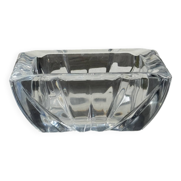 Large vintage square solid glass ashtray