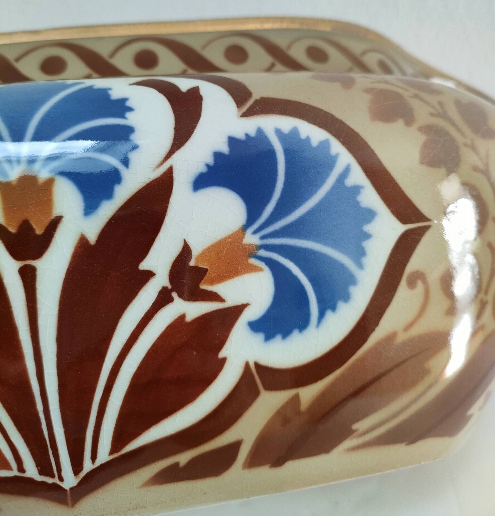 Art Nouveau gardener Keller and Guérin earthenware Lunéville model Palmyra