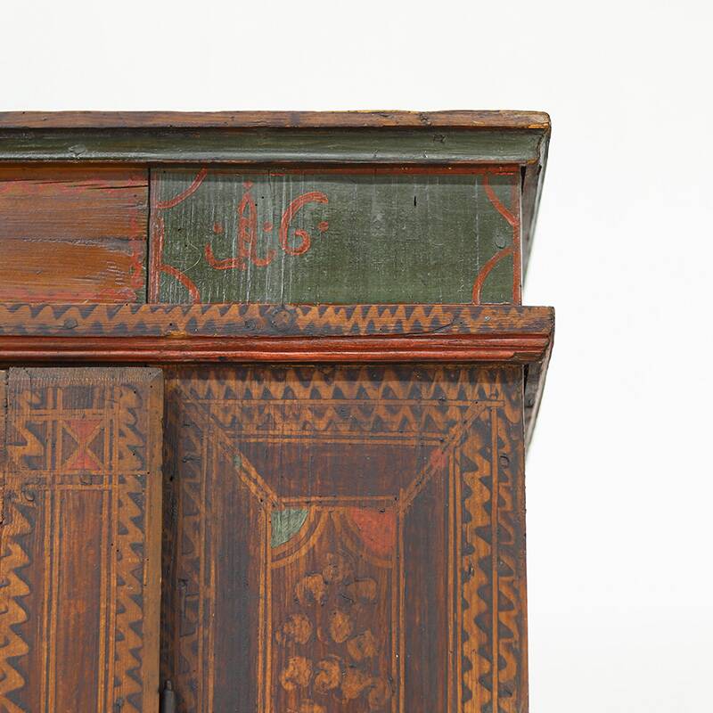 Cabinet de mariée peint d'art populaire 1816