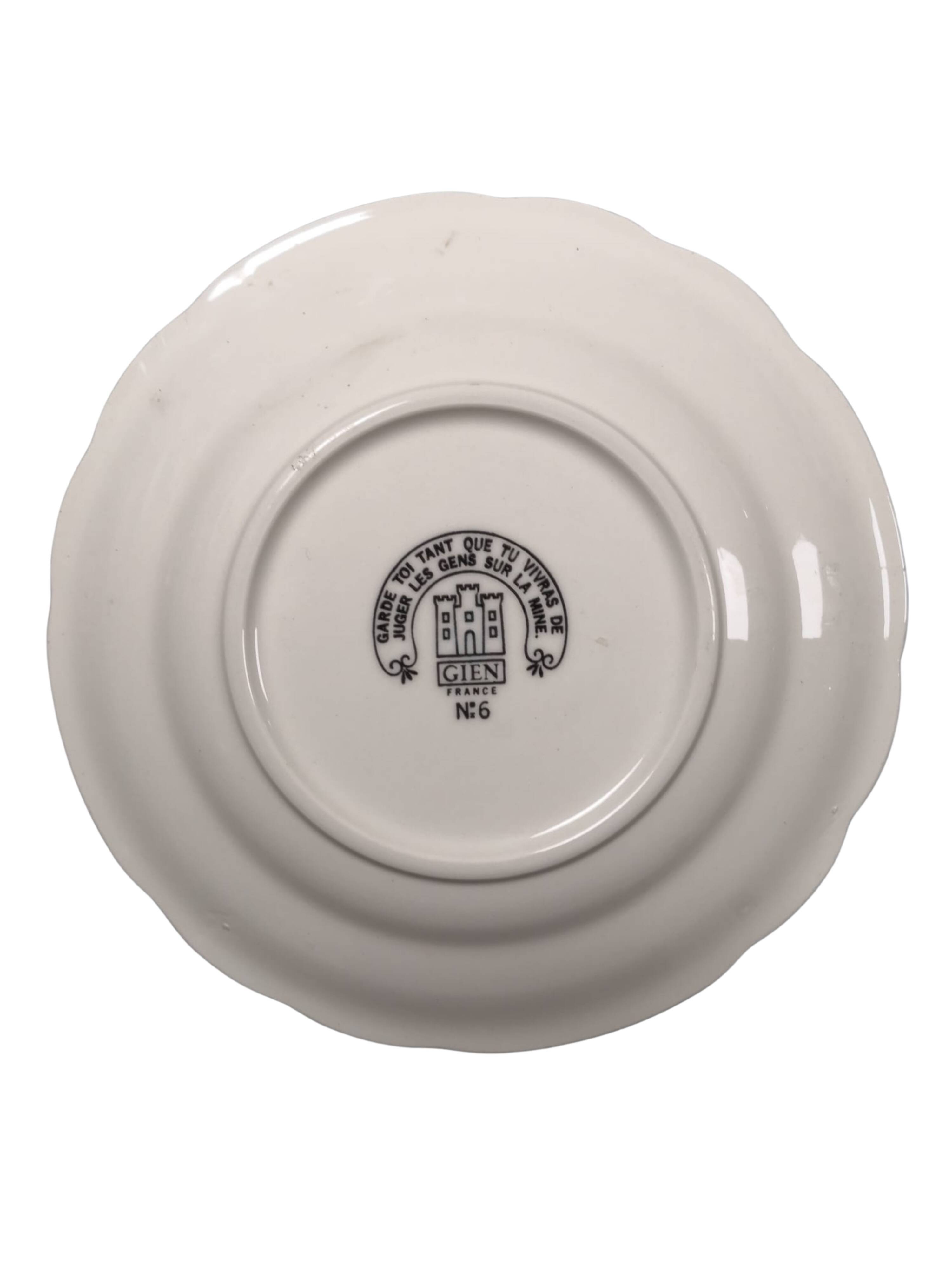 Set of 6 porcelain plates Rébus Gien