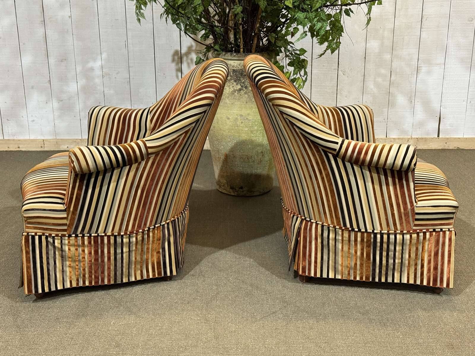 Pair of Napoleon III style crapaud armchairs - work from the 1950s