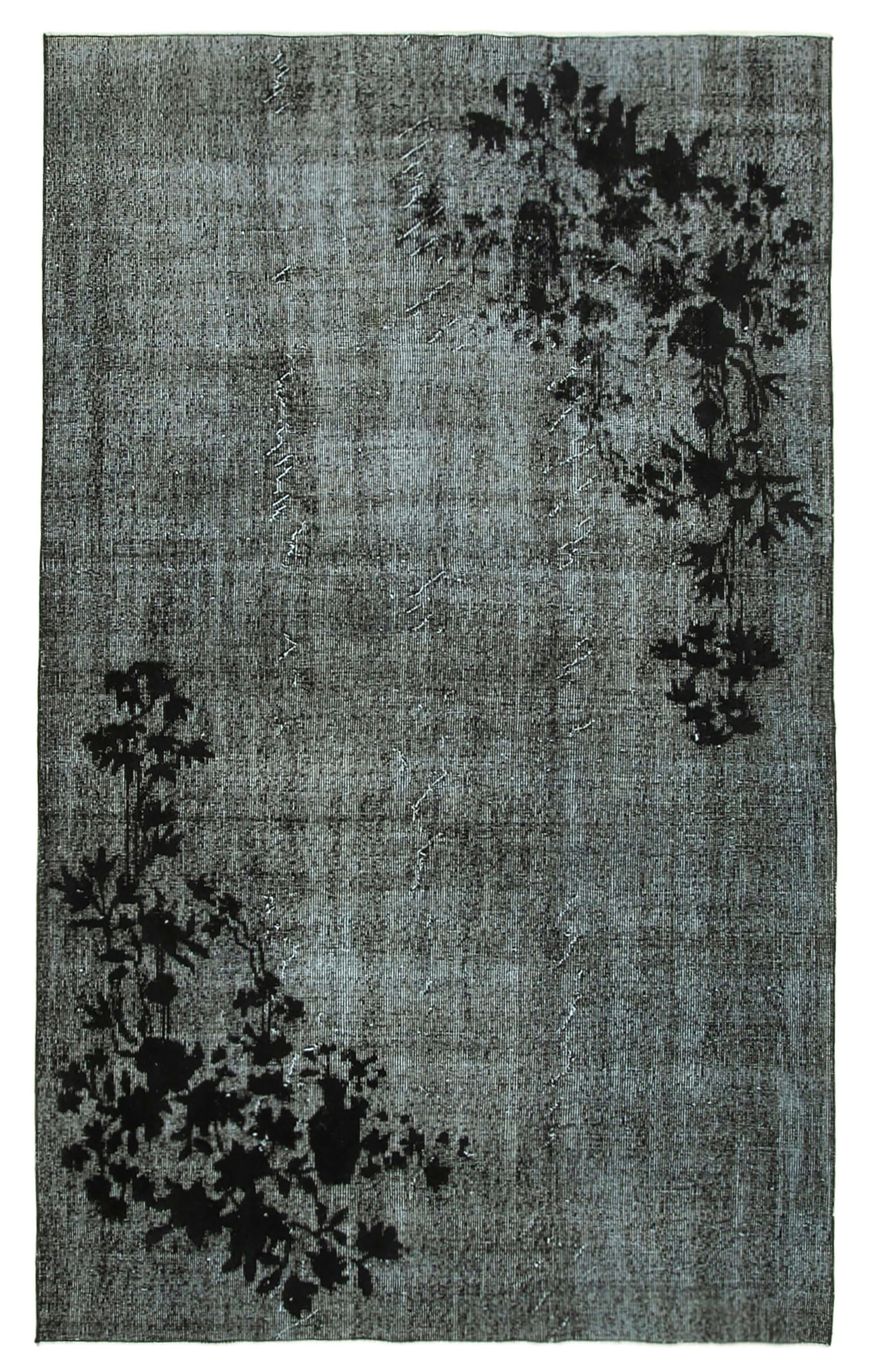 Handmade contemporary oriental 1980s 162 cm x 262 cm black carpet