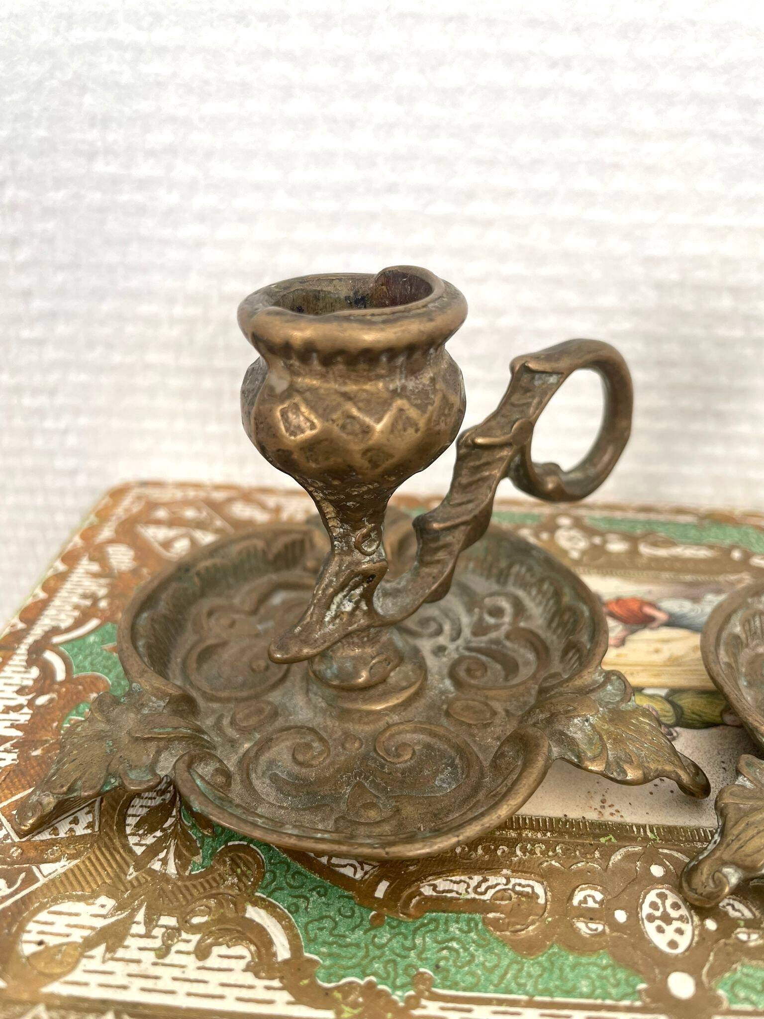 Pair of brass candlesticks