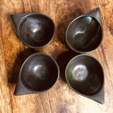 Black enameled ceramic service.