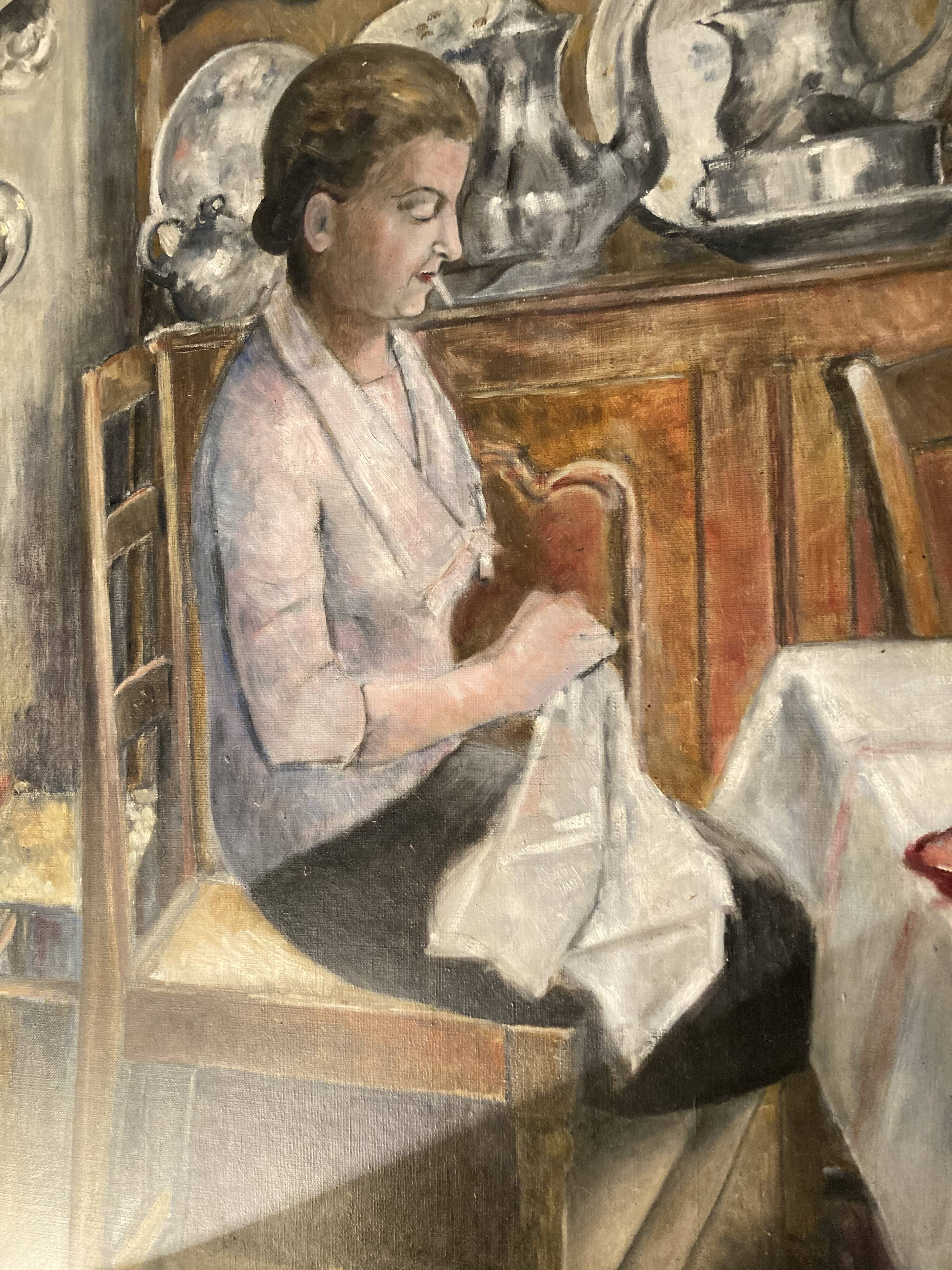 Oil on canvas scene of life