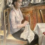 Oil on canvas scene of life