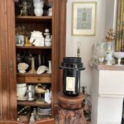 Antique carved wooden lamp 67cm