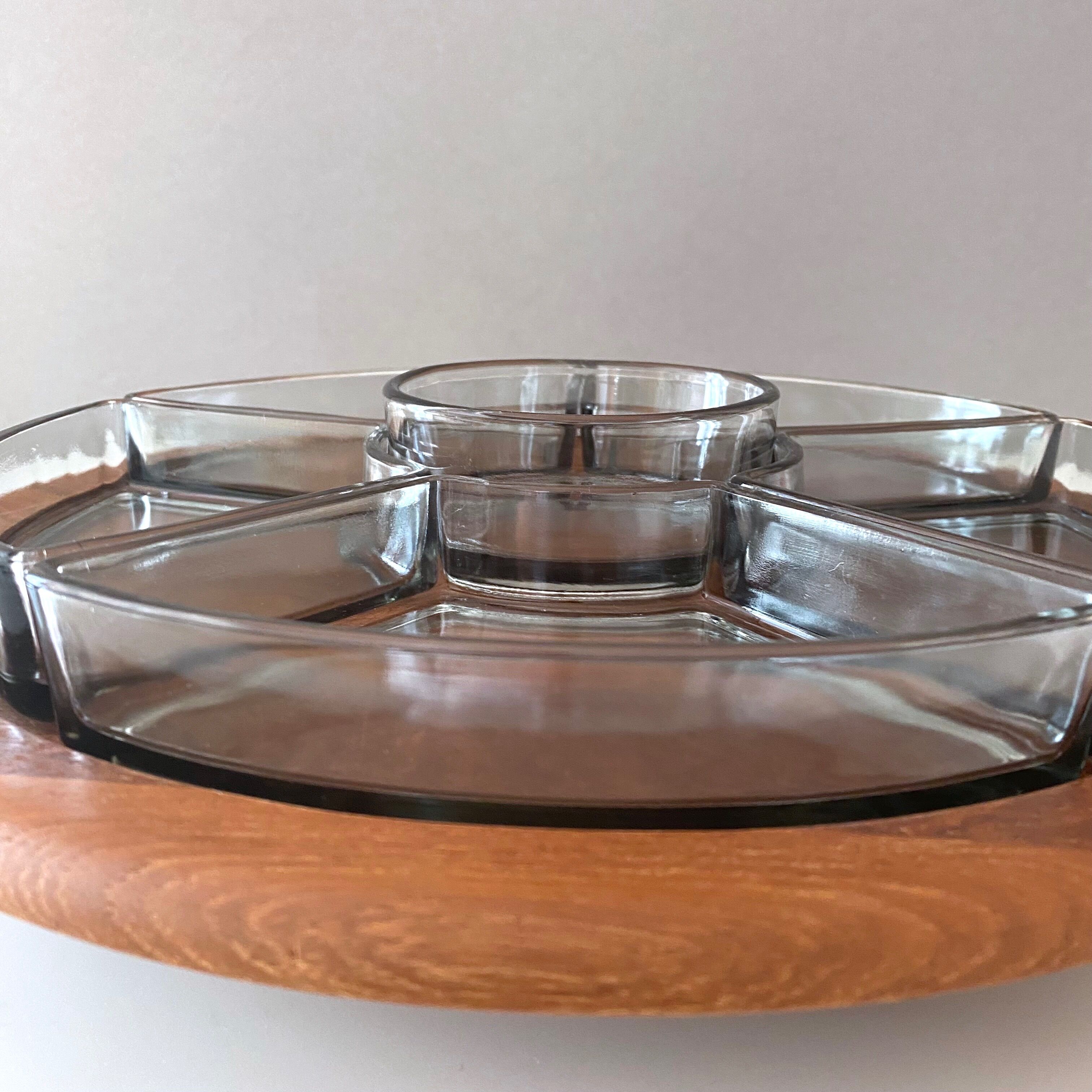 Digsmed Teak Tray Lazy Susan, Mid Century Cabaret, Tray Set, Turntable, Danish Design, 60's
