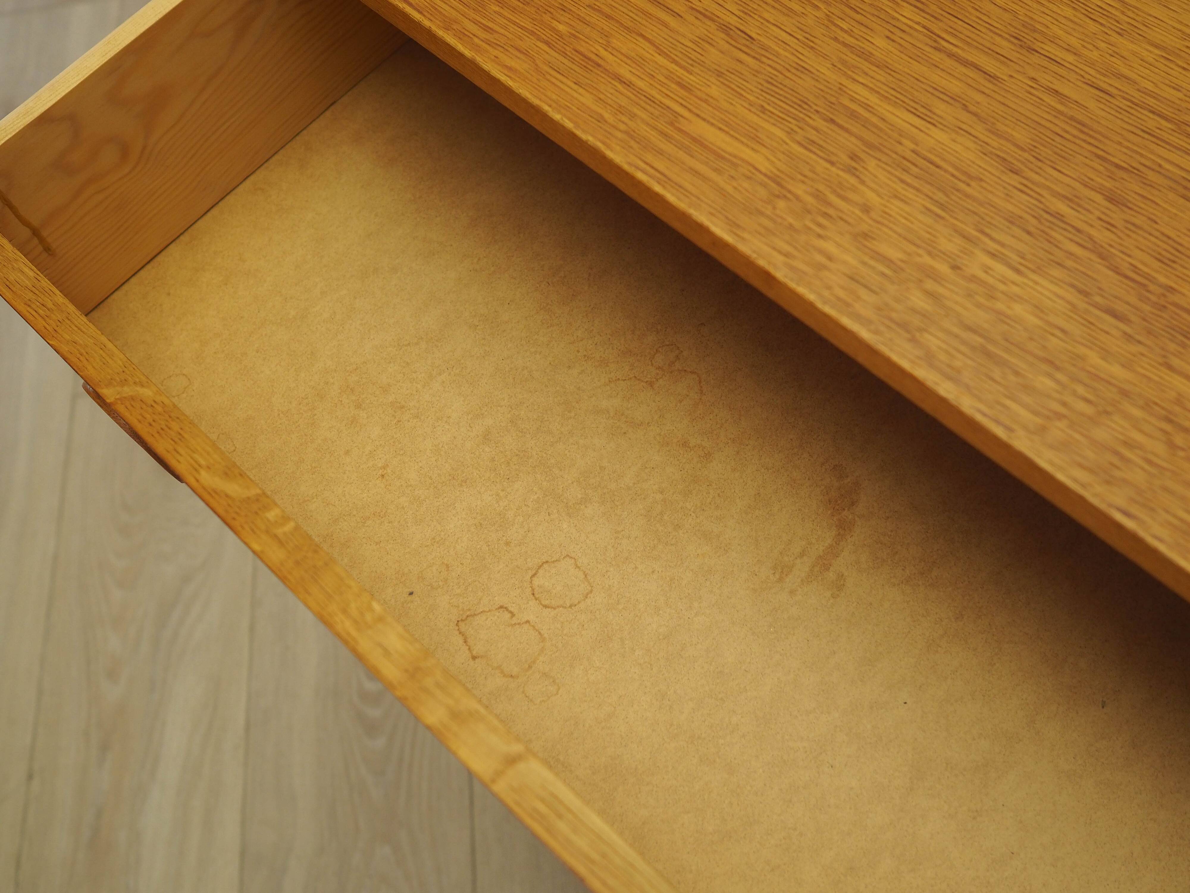 Ash chest of drawers 1970s with distinctive handles, Denmark