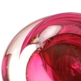 Lampe de table en cristal rose Val Saint Lambert Swirl Sixties
