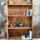 Bibliothque années 50 en bois brut