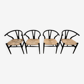 Set of 4 CH24 Wishbone chairs by Hans Wegner for Carl Hansen