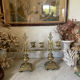 Pair of gilded bronze candlesticks in the Napoleon III style.
