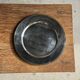 Round silver-plated tray with a wide gold border D30 H2
