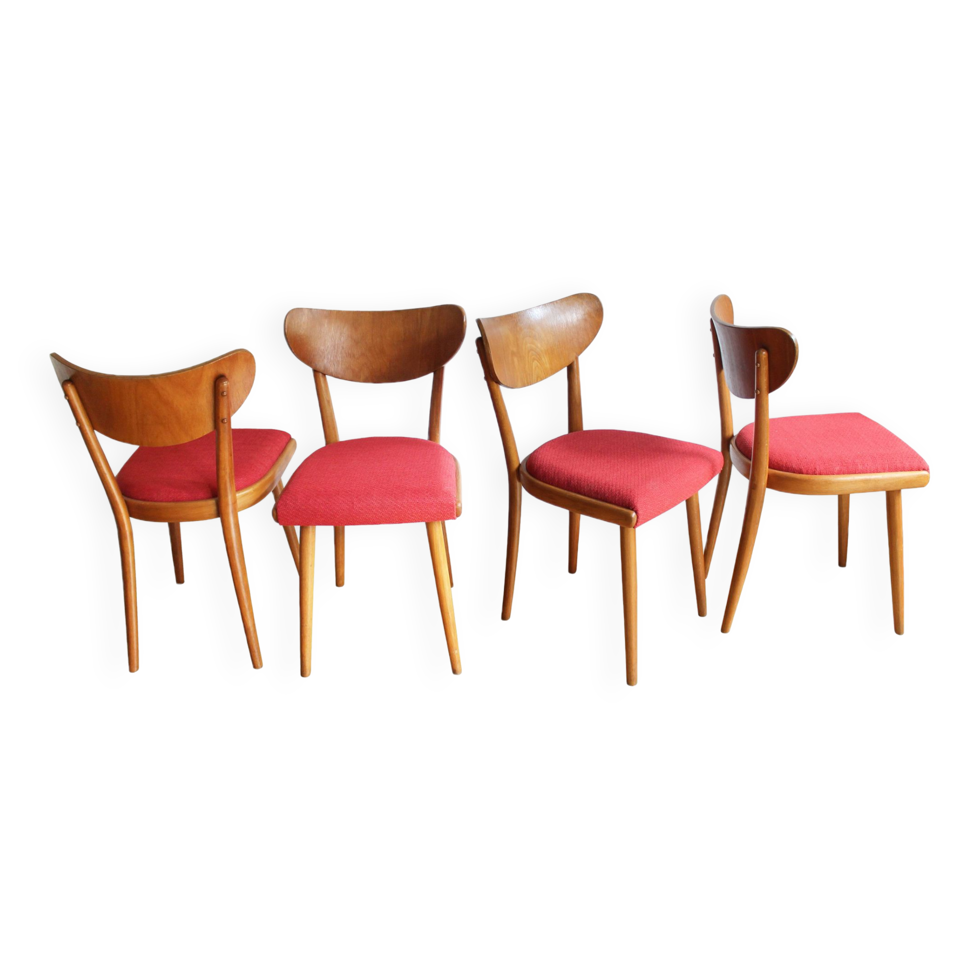 Set of Four 1950's Dining Chairs by Thonet