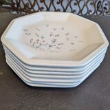 Set of 7 flat plates dessert starter signed from Tiffany Italy