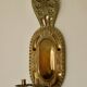 X-large mid-century Swedish brass Baroque sconce with double arm design