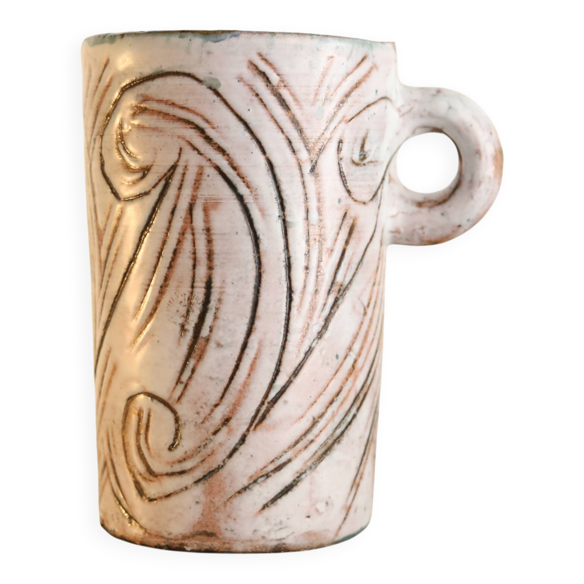 Ceramic cup shape by cécile dein circa 1960