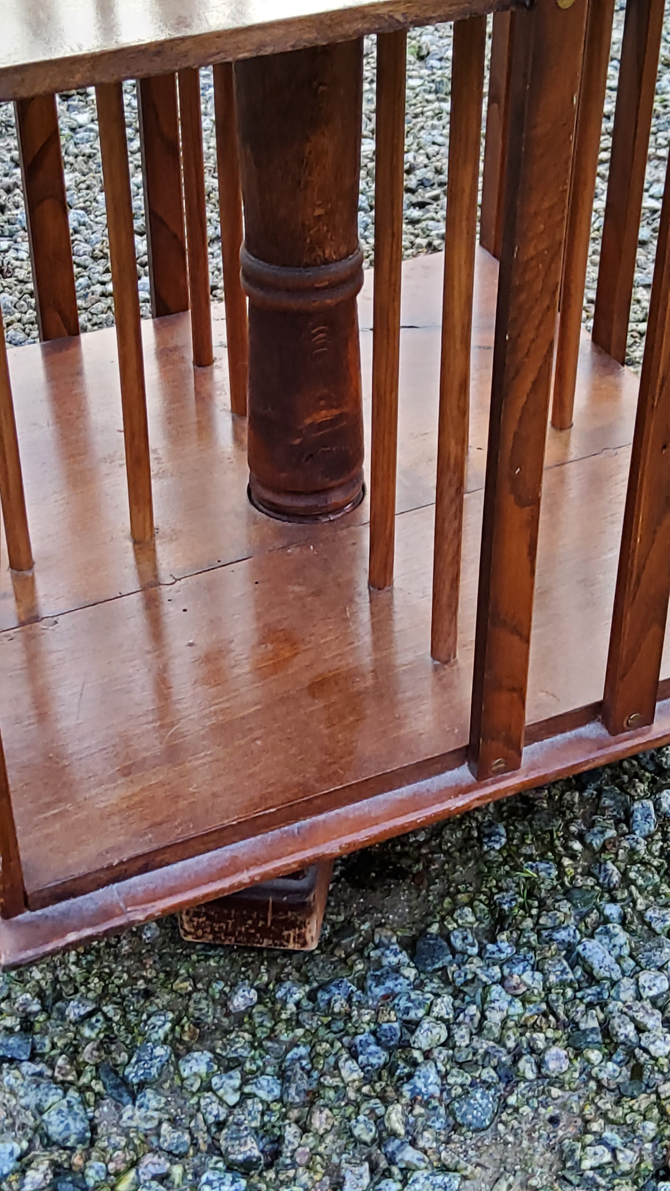 Art Deco style revolving bookcase in walnut and oak