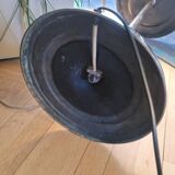 Floor lamp with tray and opaline glass globe