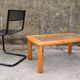 Lattice coffee table in pine and glass, France, 1980