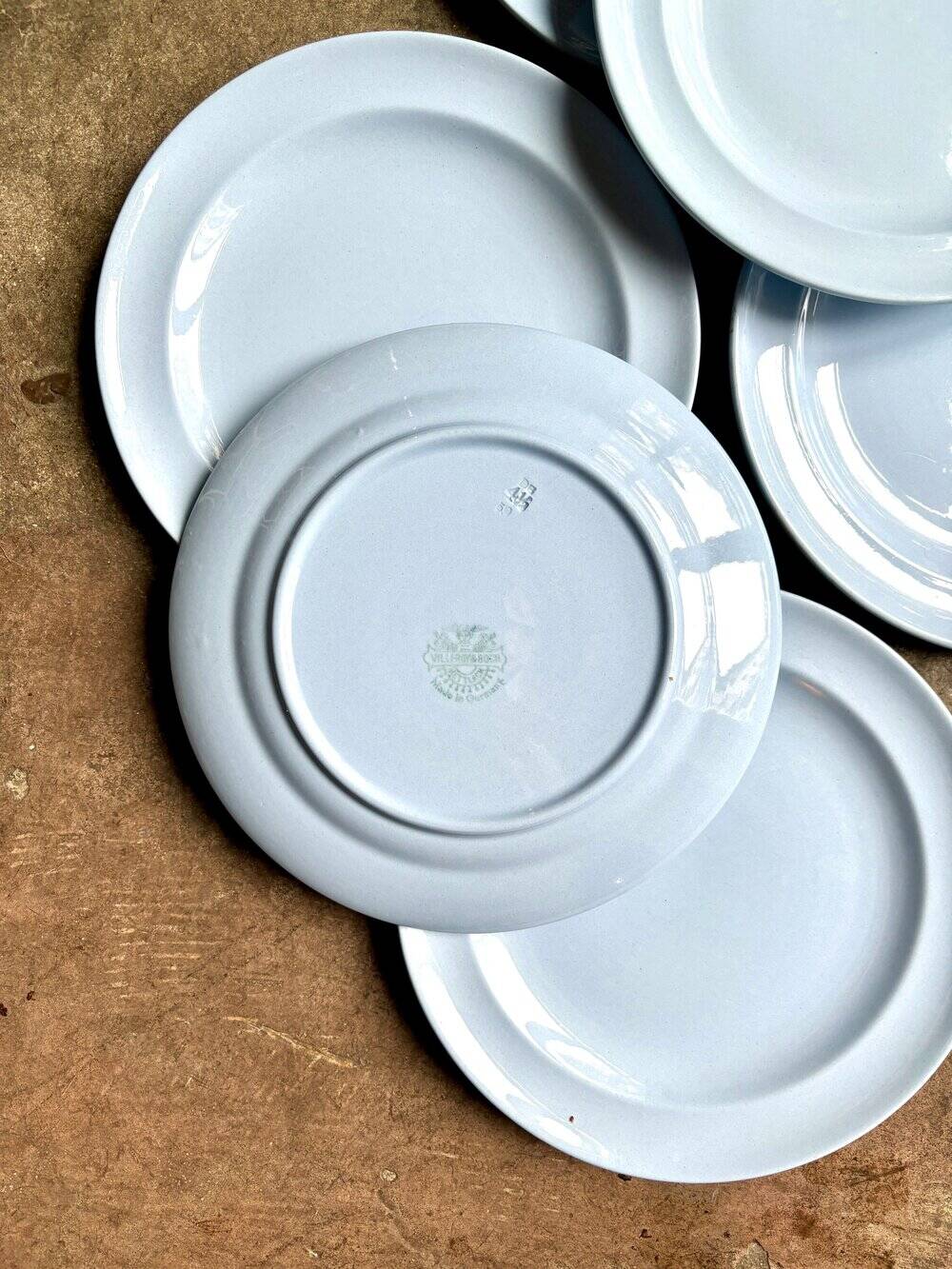 6 Villeroy & Boch blue earthenware dessert plates