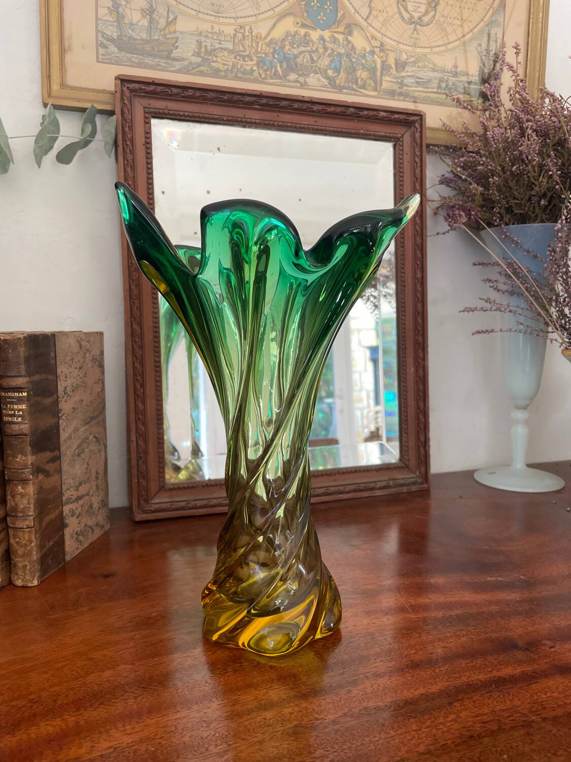 Old two-tone Murano glass vase 1960