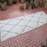 Beni Ouarain carpet hallway 100% wool 285 x 102 cm