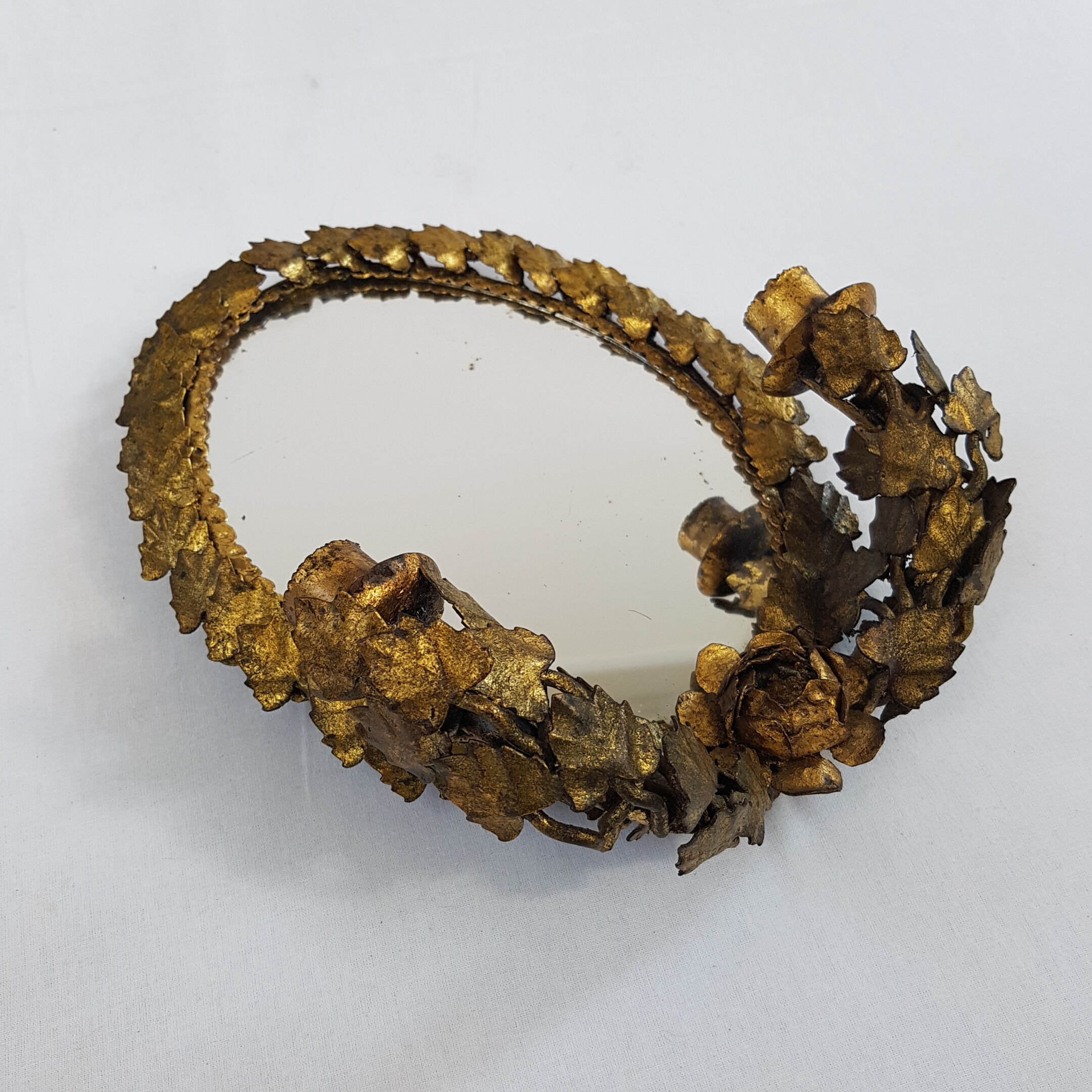 Golden italian candleholder mirror 23x30cm