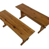 Vintage Scandinavian modern pinewood bench from the 1960's