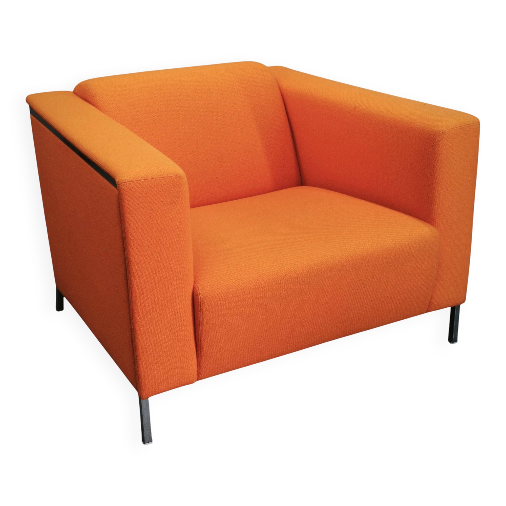 Enrico Franzolini Steel 2000 Orange Armchair for Moroso, Italy