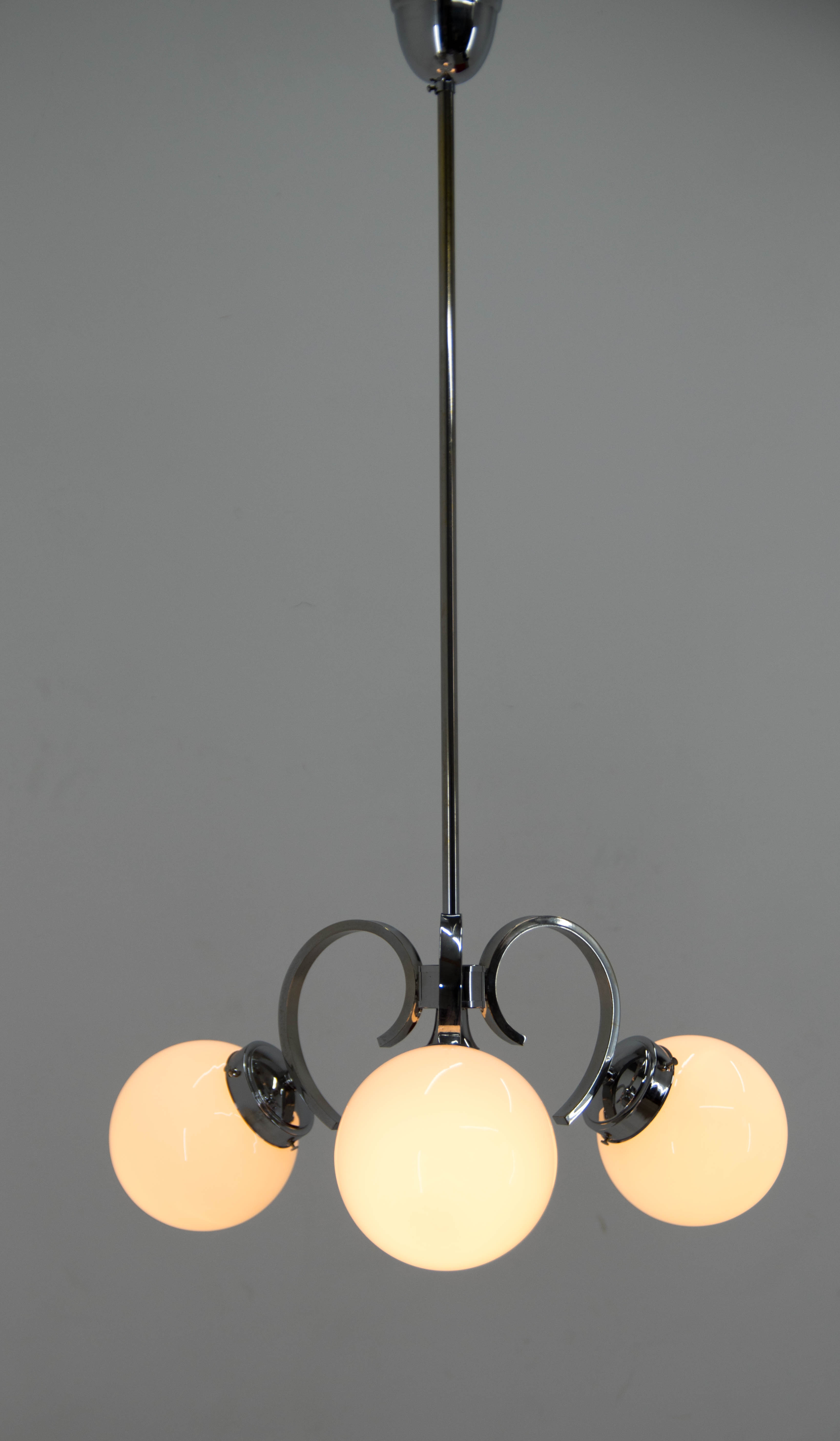 Art deco chandelier, 1930s, restored