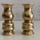 Atypical Duo of Candle Holders Candlesticks Solid Turned Brass